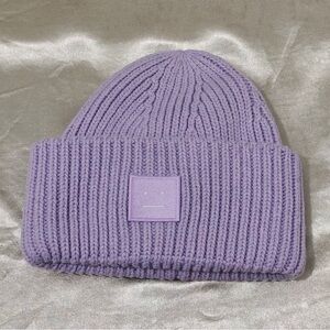 Acne Studios Face Patch Beanie - Purple
